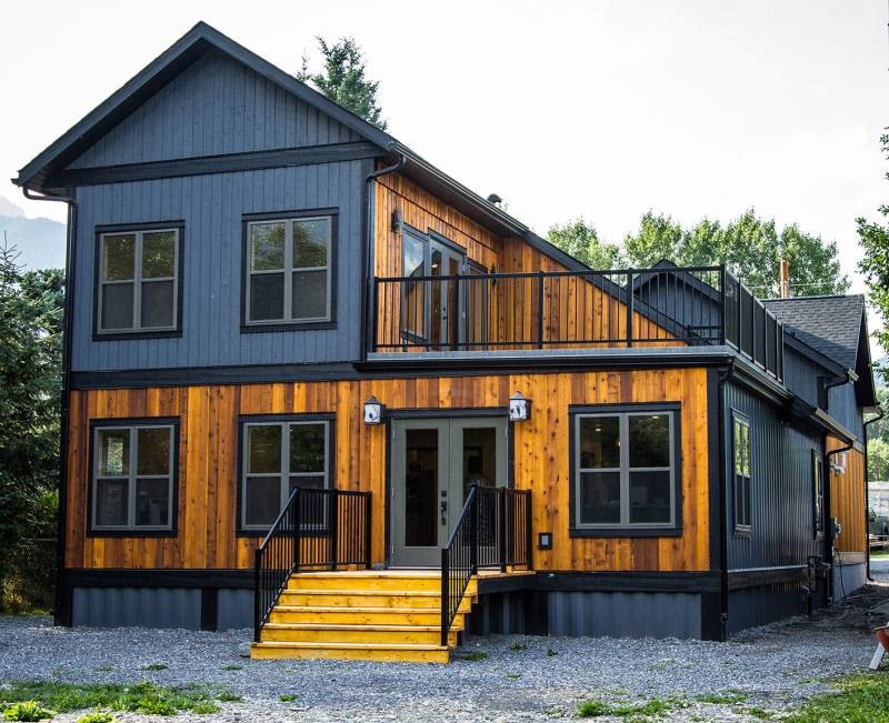 A Front-View of Luxurious Steel Made Shipping Container Home Design